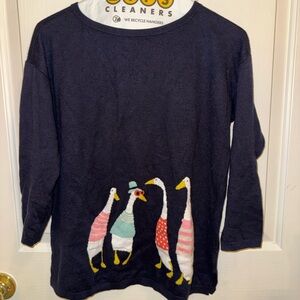 Talbots Navy Ducks Sweater  🦆